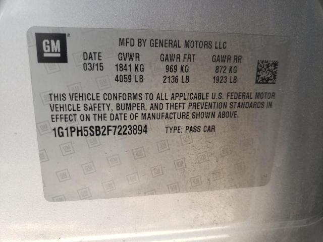 2015 CHEVROLET CRUZE ECO - 1G1PH5SB2F7223894