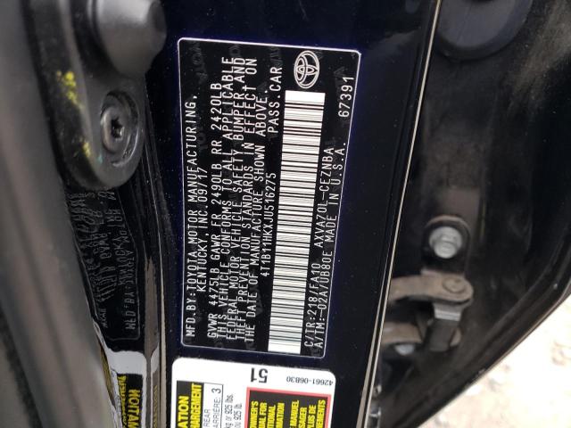 2018 TOYOTA CAMRY L - 4T1B11HKXJU516275