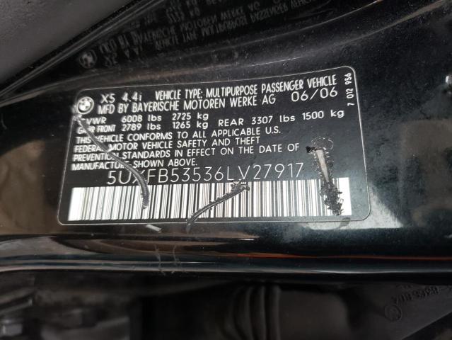 5UXFB53536LV27917 BMW X5 4.4I