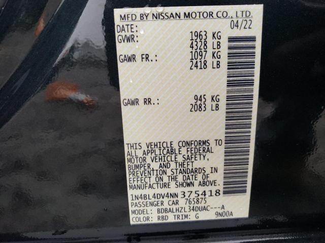2022 NISSAN ALTIMA SV - 1N4BL4DV4NN375418