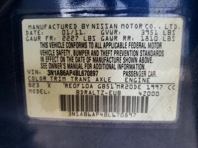 2011 Nissan Sentra 2.0 VIN: 3N1AB6AP4BL670897 Lot: 39632743