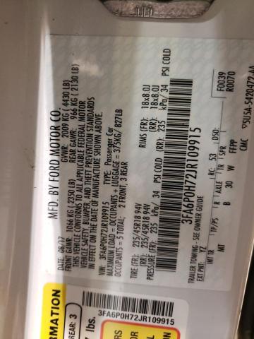 2018 FORD FUSION SE - 3FA6P0H72JR109915