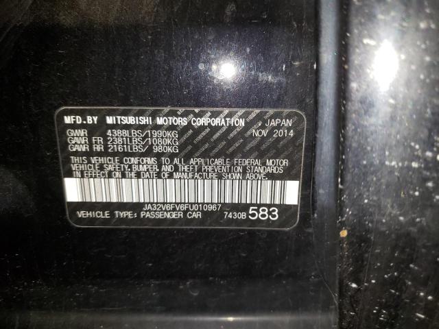 2015 MITSUBISHI LANCER RAL JA32V6FV6FU010967