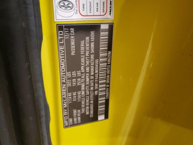 2018 MCLAREN AUTOMOTIVE 570S SBM13FAA6JW004565
