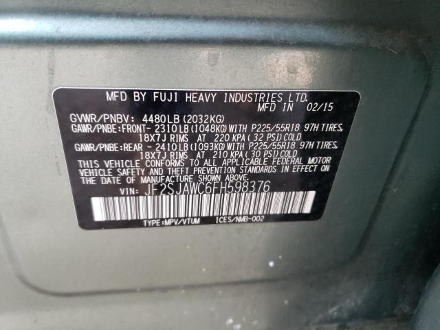 2015 SUBARU FORESTER 2 - JF2SJAWC6FH598376