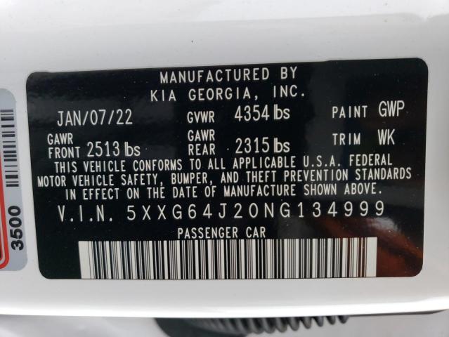 2022 KIA K5 GT LINE - 5XXG64J20NG134999