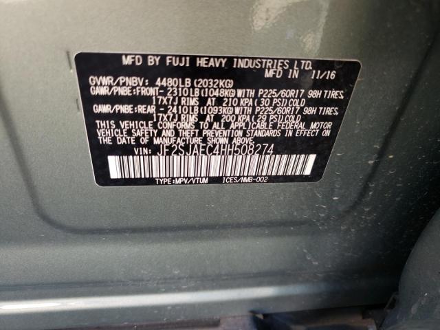 2017 SUBARU FORESTER 2 - JF2SJAEC4HH508274