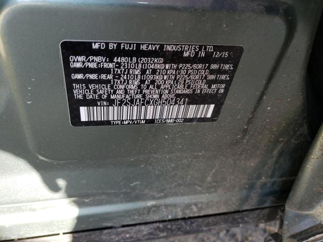 2016 SUBARU FORESTER 2 - JF2SJAFCXGH504341