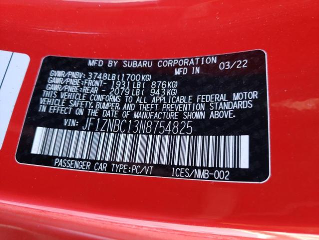 2022 TOYOTA GR 86 JF1ZNBC13N8754825