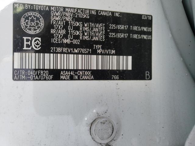 2018 TOYOTA RAV4 LE - 2T3BFREV1JW776571