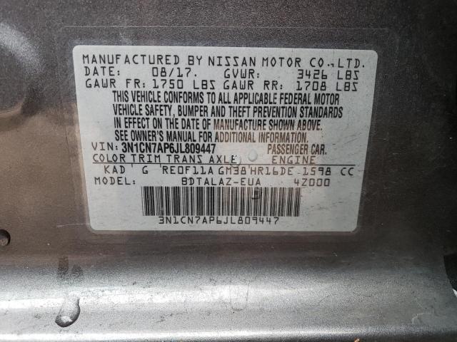 2018 NISSAN VERSA S - 3N1CN7AP6JL809447