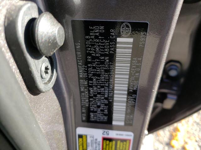 2022 TOYOTA CAMRY NIGH - 4T1G31AK0NU594967