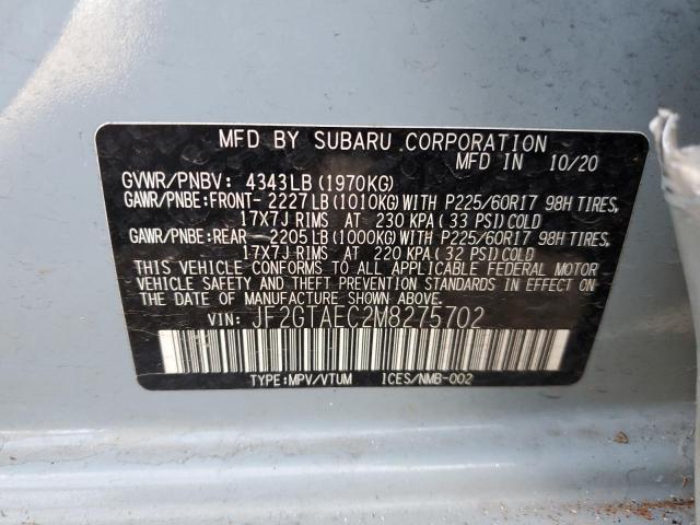 JF2GTAEC2M8275702 Subaru Crosstrek Premium
