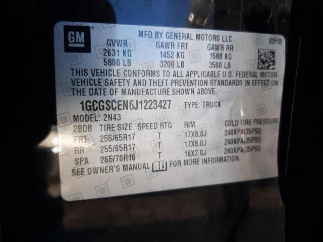 2018 CHEVROLET COLORADO L - 1GCGSCEN6J1223427