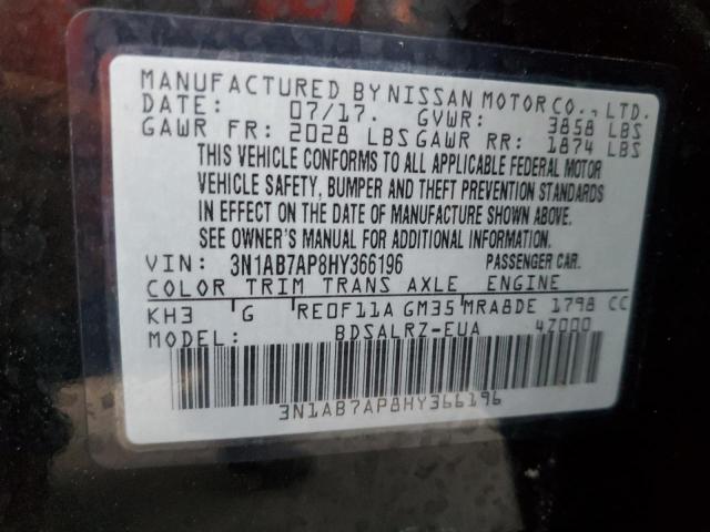 2017 NISSAN SENTRA S 3N1AB7AP8HY366196