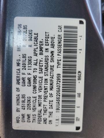 19UUA66206A072959 Acura TL