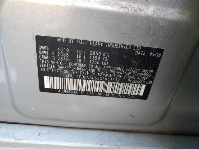 4S3BNAL68G3051612 Subaru Legacy 2.5i Limited