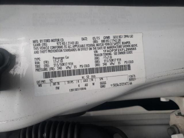 2015 FORD FOCUS SE 1FADP3F2XFL299565