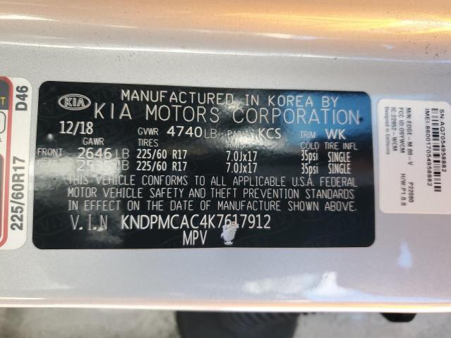 KNDPMCAC4K7617912 KIA Sportage Lx