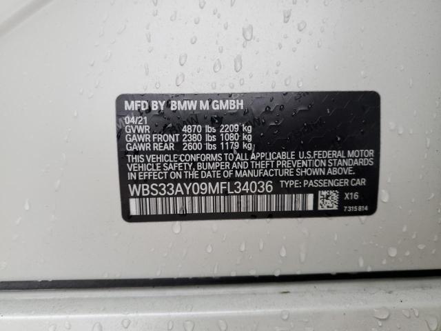 2021 BMW M3 COMPETI WBS33AY09MFL34036