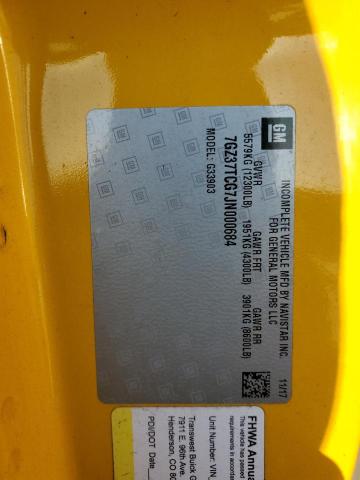 2018 GMC SAVANA CUT 7GZ37TCG7JN000684