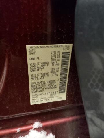 1N6AA1ED5LN502882 Nissan TITAN SV
