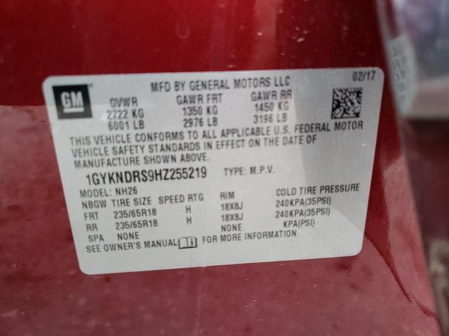 1GYKNDRS9HZ255219 Cadillac XT5 LUXURY