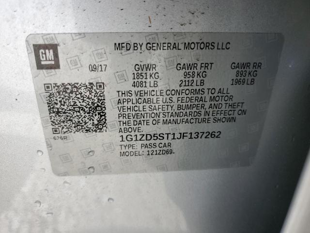 Auction sale of the 2018 CHEVROLET MALIBU , vin: 1G1ZD5ST1JF137262, lot number: 39493933