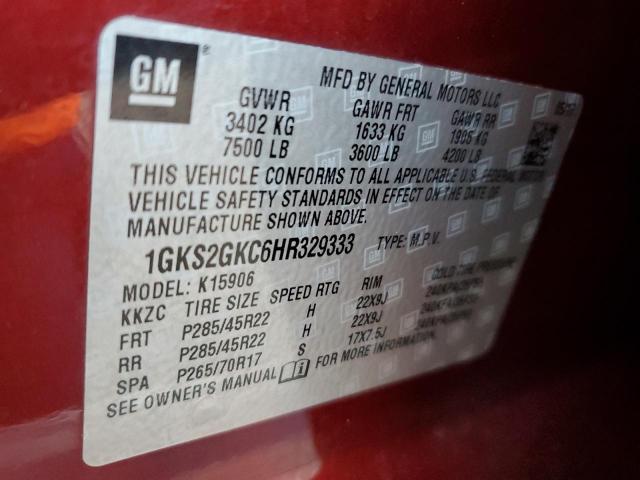2017 GMC YUKON XL K - 1GKS2GKC6HR329333