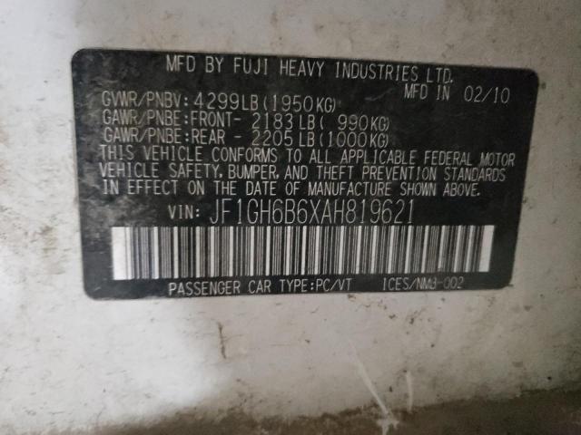 JF1GH6B6XAH819621 Subaru Impreza 2.5i Premium