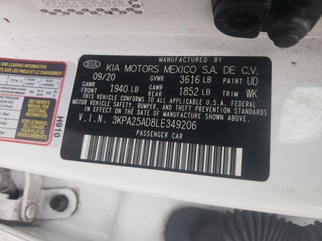 3KPA25AD8LE349206 KIA RIO LX