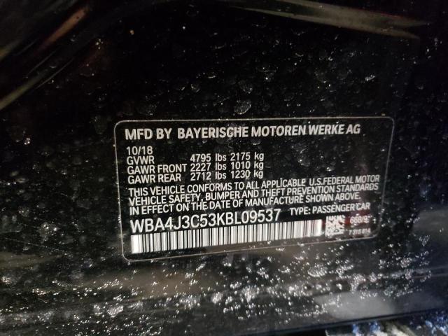 2019 BMW 430XI GRAN - WBA4J3C53KBL09537