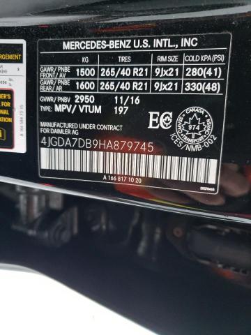 2017 MERCEDES-BENZ GLE 550 4M 4JGDA7DB9HA879745