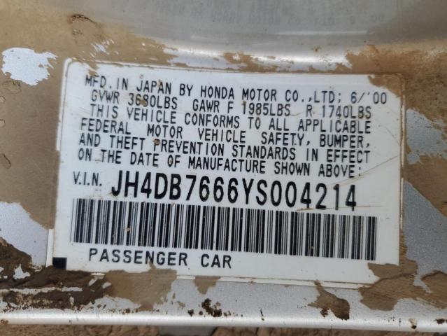 JH4DB7666YS004214 Acura Integra Gs