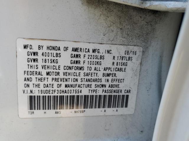2017 ACURA ILX BASE WATCH PLUS VIN: 19UDE2F30HA007554