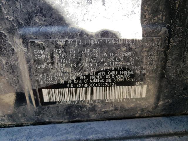 4S4BRDKC4D2226433 Subaru Outback 3.6r Limited