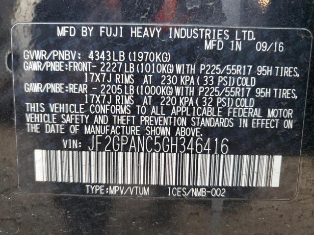 JF2GPANC5GH346416 Subaru Crosstrek Limited