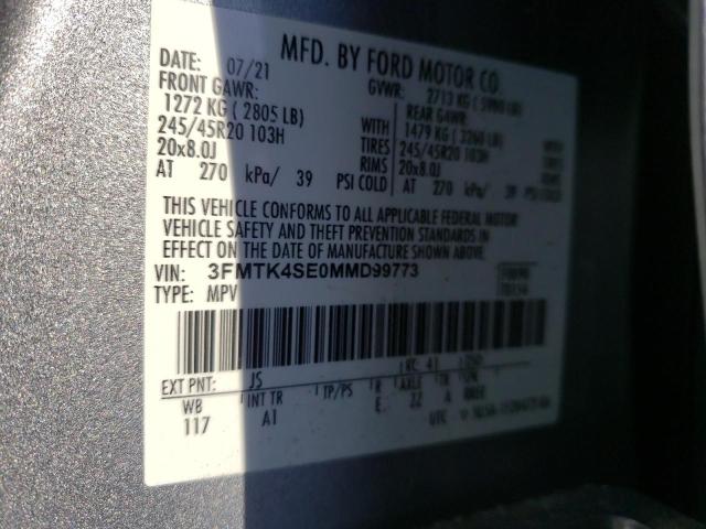 2021 FORD MUSTANG MA - 3FMTK4SE0MMD99773