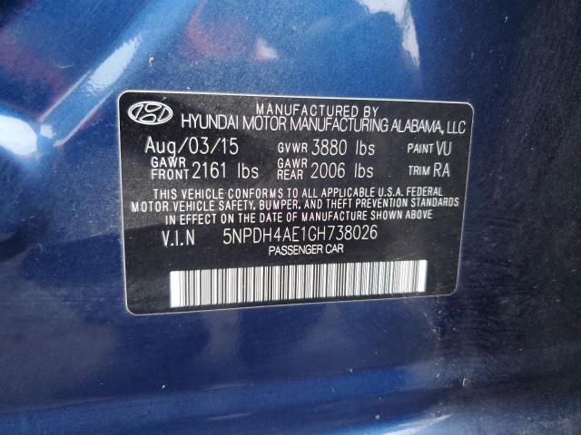 2016 HYUNDAI ELANTRA SE 5NPDH4AE1GH738026