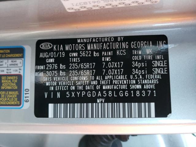 5XYPGDA58LG618371 KIA SORENTO S