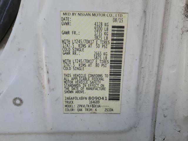 2015 NISSAN NV 2500 1N6AF0LX8FN809041