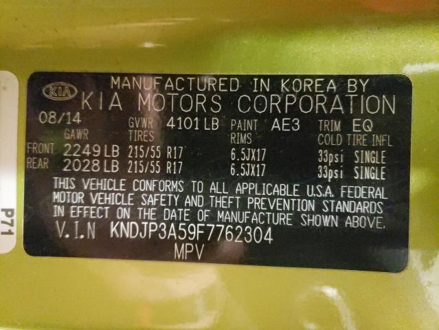 2015 KIA SOUL + - KNDJP3A59F7762304