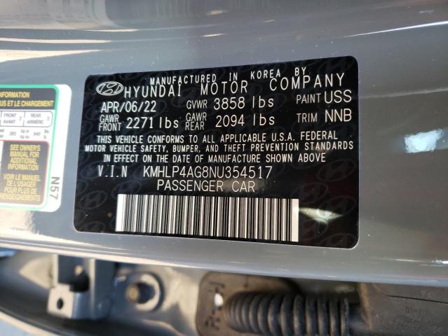 2022 HYUNDAI ELANTRA LI - KMHLP4AG8NU354517