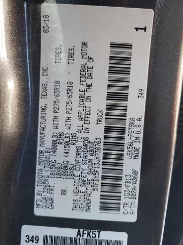 2018 TOYOTA TUNDRA CRE 5TFDY5F13JX738763