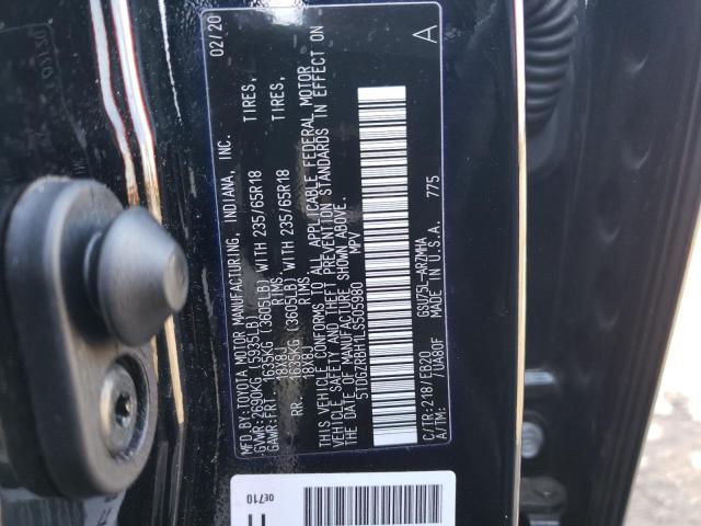 5TDGZRBH1LS505980 Toyota Highlander Xle