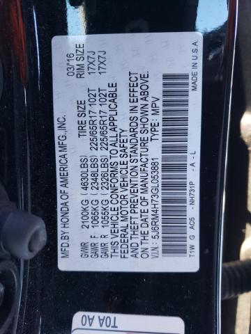 2016 HONDA CR-V EXL - 5J6RM4H73GL053881