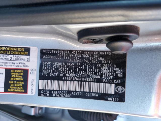 2015 TOYOTA CAMRY LE 4T4BF1FK6FR485592