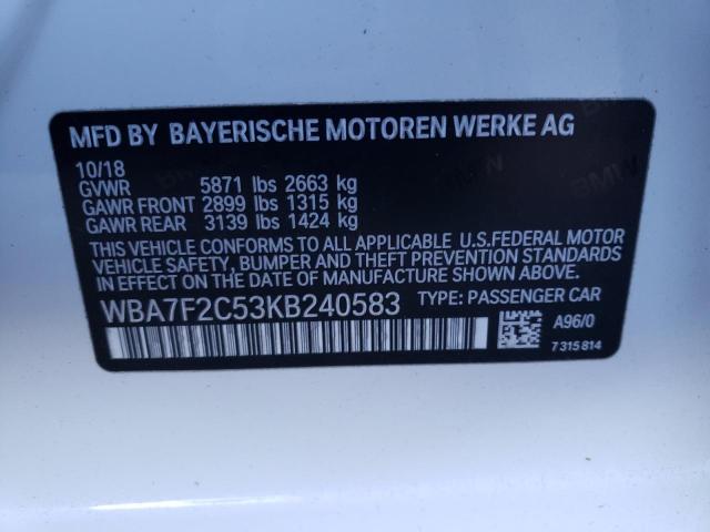 2019 BMW ALPINA B7 WBA7F2C53KB240583
