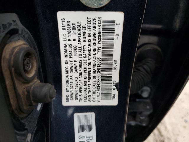 2016 HONDA CIVIC LX - 19XFC2F50GE018998