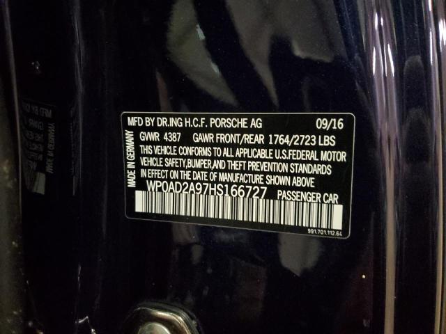 2017 PORSCHE 911 TURBO - WP0AD2A97HS166727